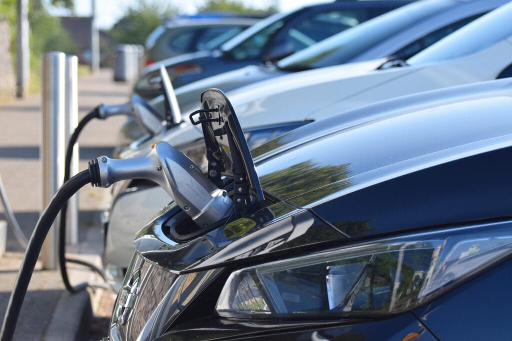 ZEV's charging at electric vehicle charging stations.